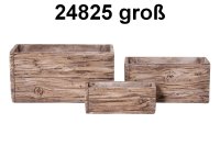 Fibre-Clay-Pflanzkübel, Holz-Design, recht., L 28 cm